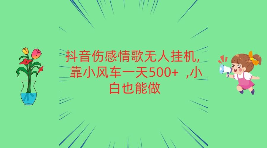 抖音伤感情歌无人挂机 靠小风车一天500+ 小白也能做-金腾科技