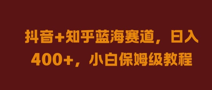 抖音+知乎蓝海赛道，日入几张，小白保姆级教程【揭秘】-金腾科技