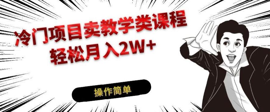 冷门项目卖教学类课程，轻松月入2W+-金腾科技