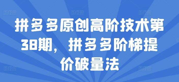 拼多多原创高阶技术第38期，拼多多阶梯提价破量法-金腾科技