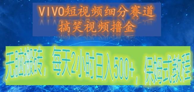 VIVO短视频细分赛道，搞笑视频撸金，无脑搬砖，每天2小时日入500+，保姆式教程-金腾科技
