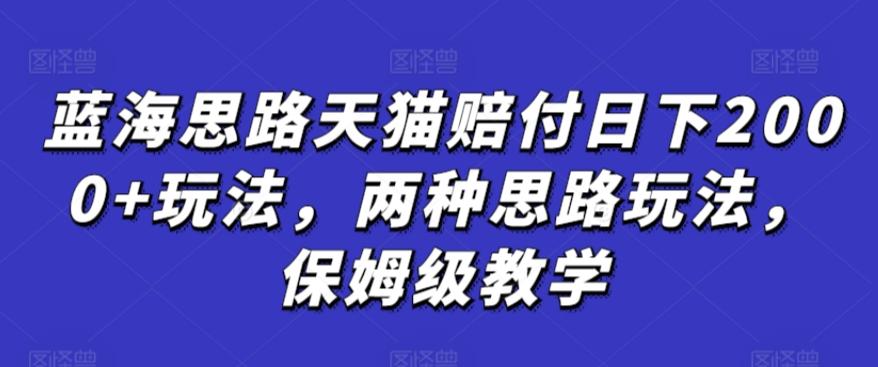 蓝海思路天猫赔付日下2000+玩法，两种思路玩法，保姆级教学【仅揭秘】-金腾科技