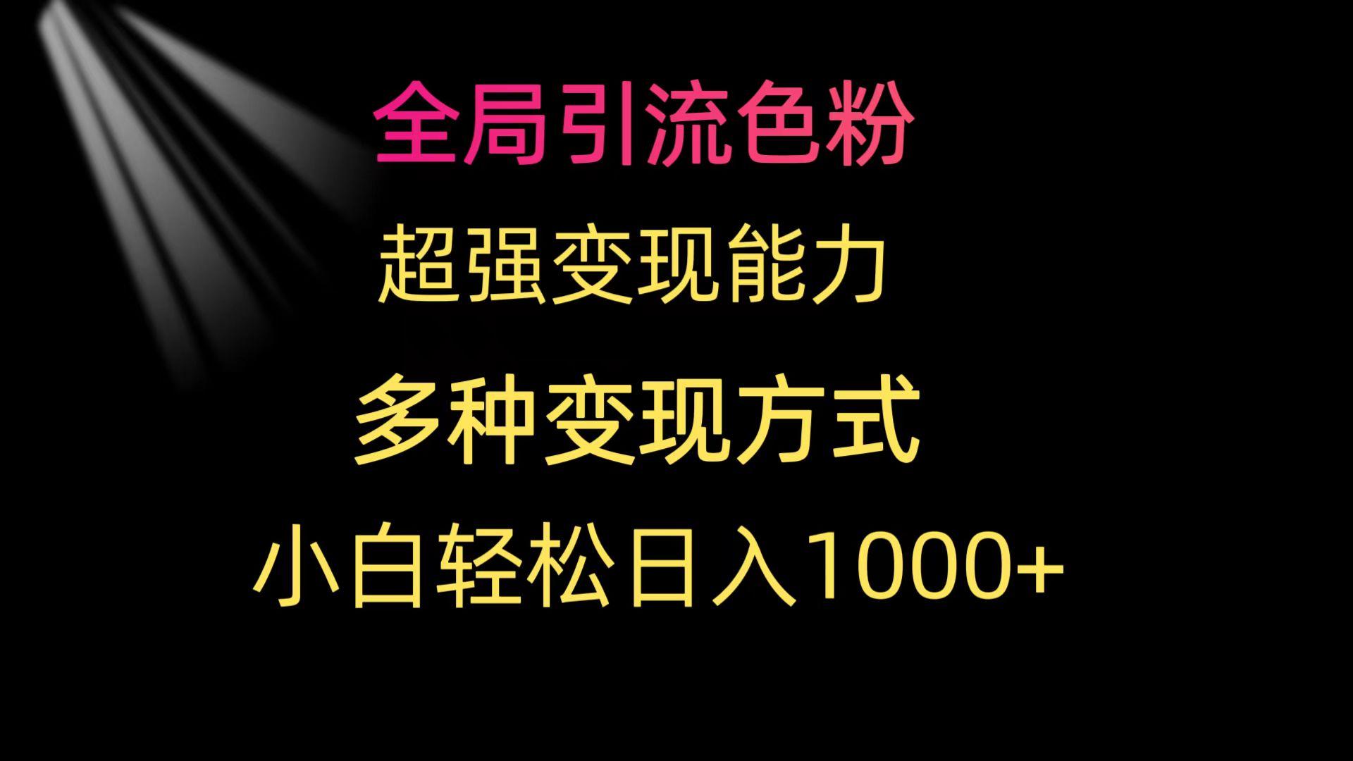 (9680期)全局引流色粉 超强变现能力 多种变现方式 小白轻松日入1000+-金腾科技