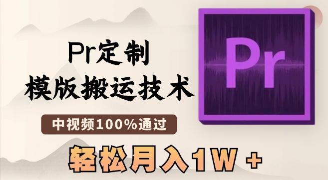 最新Pr定制模版搬运技术，中视频100%通过，几分钟一条视频，轻松月入1W＋【揭秘】-金腾科技