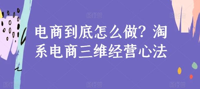 电商到底怎么做？淘系电商三维经营心法-金腾科技