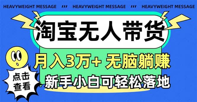 淘宝无人带货3.0高收益玩法，月入3万+，无脑躺赚，新手小白可落地实操-金腾科技