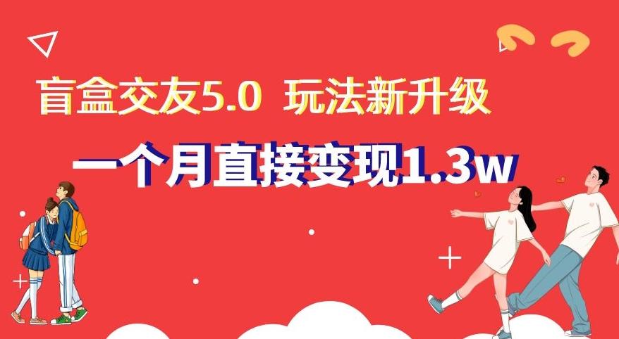 盲盒交友5.0，玩法全新升级，一个月直接变现1.3W，新手小白轻松上手【揭秘】-金腾科技