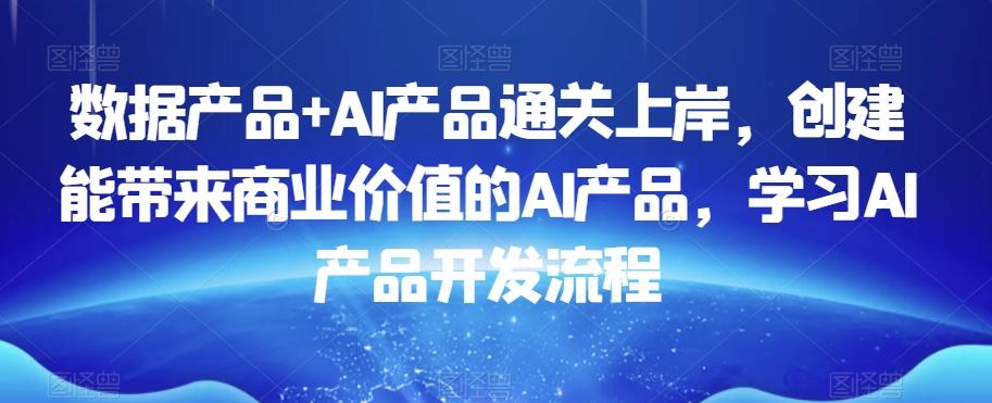 数据产品+AI产品通关上岸，创建能带来商业价值的AI产品，学习AI产品开发流程-金腾科技